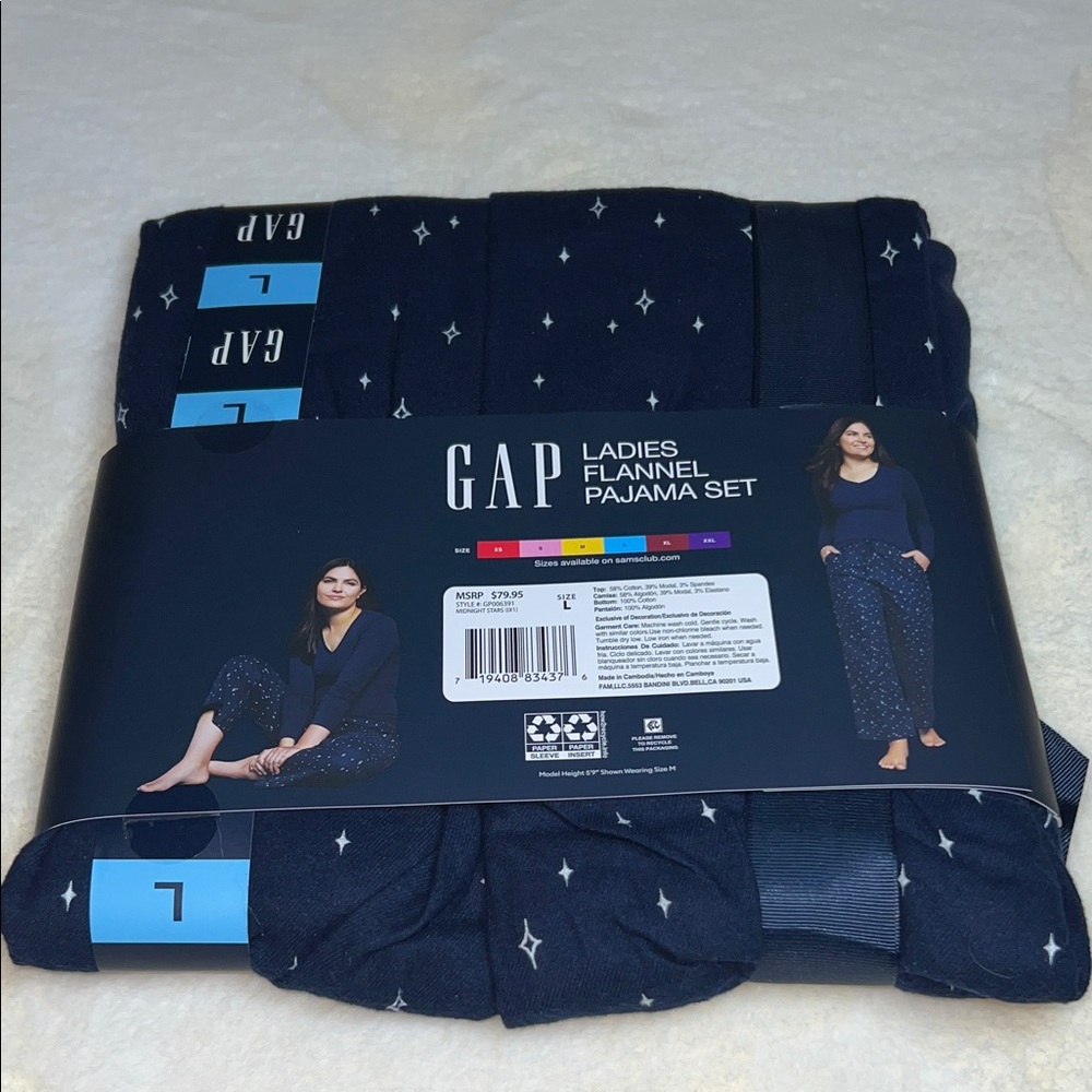 GAP Navy Flannel Pajama Set